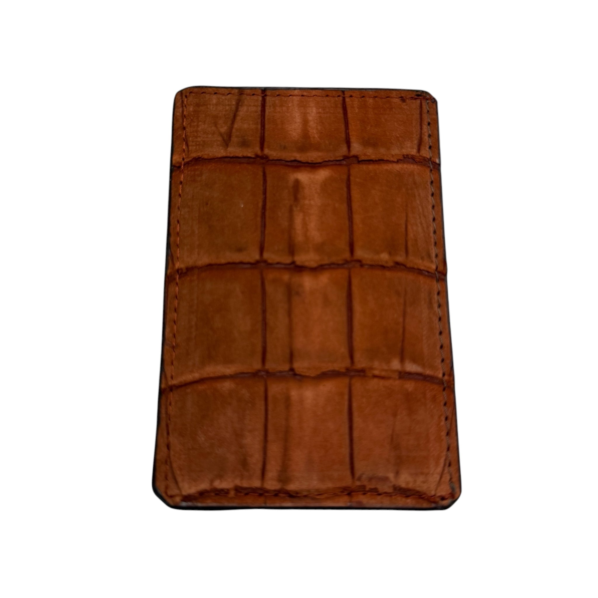 Vertical Cardholder - Croc Suede